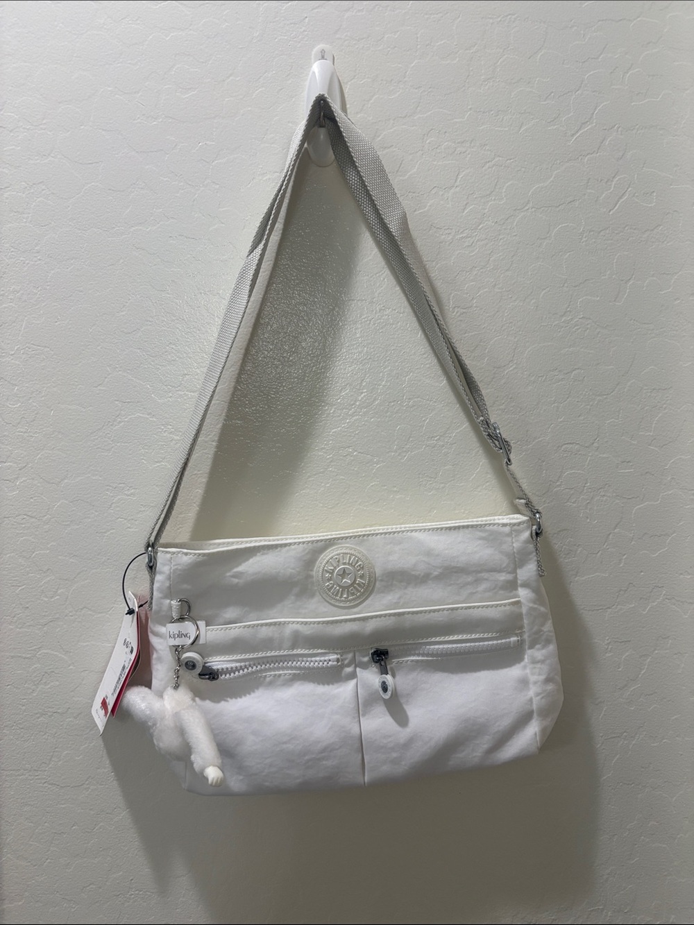 Kipling White Crossbody Bag with Adjustable Strap